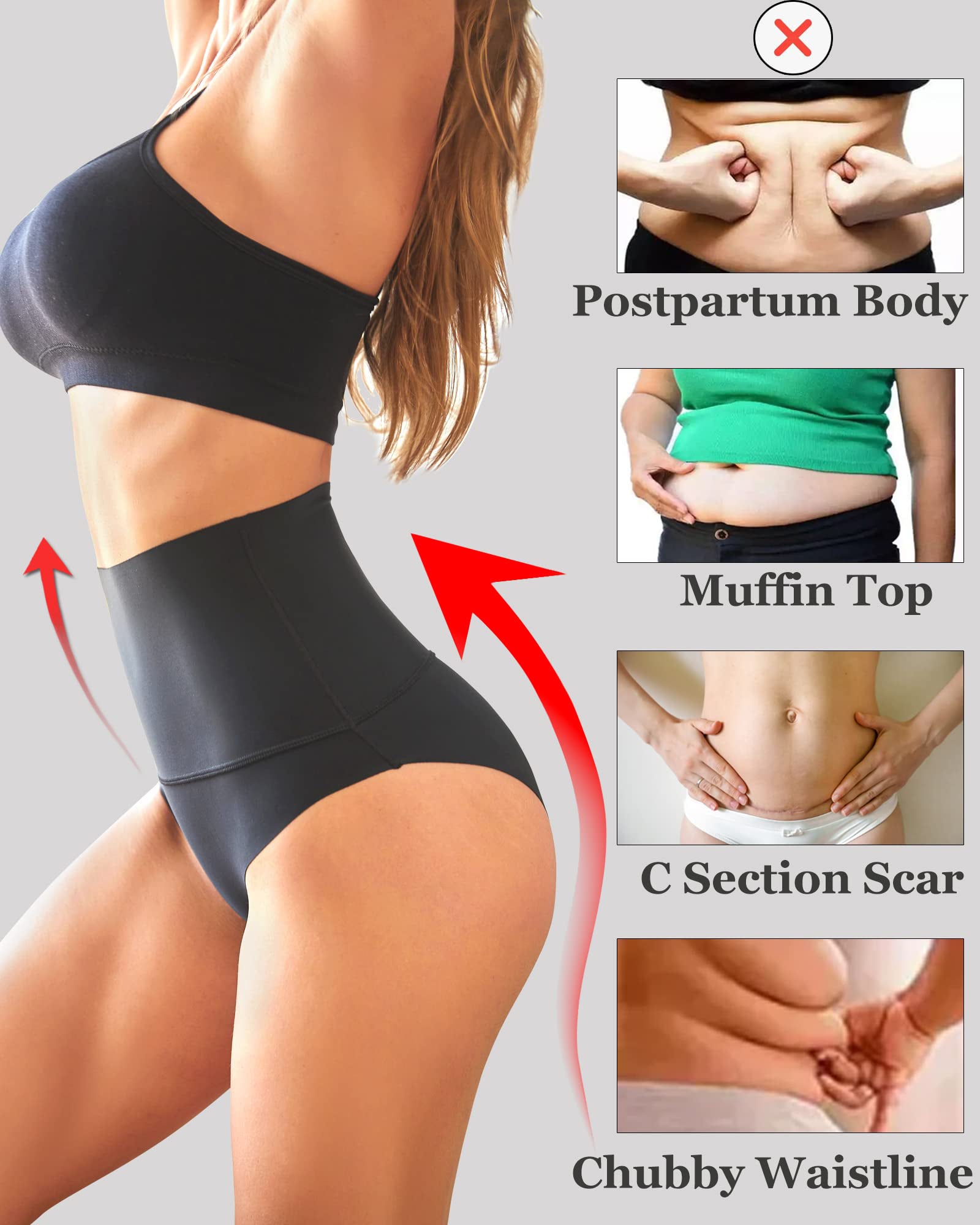Pack de 5 Calzones de Tiro Alto con Control Abdominal