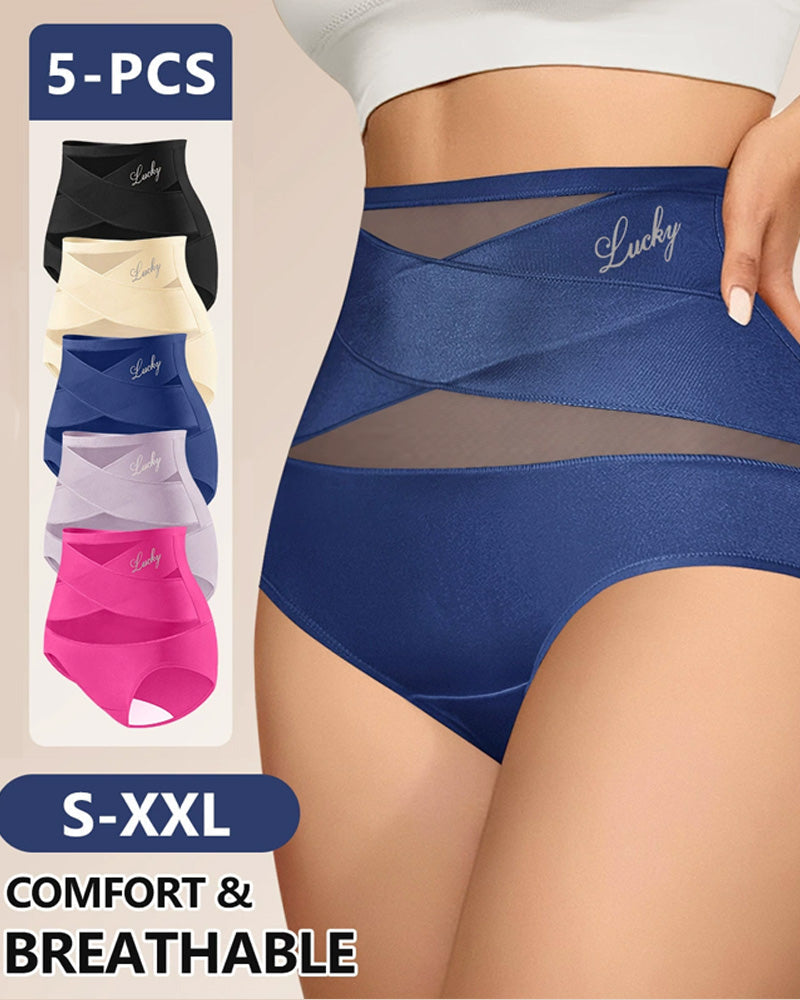 Pack de Calzones de Tiro Alto con Malla, Control Abdominal y Realce