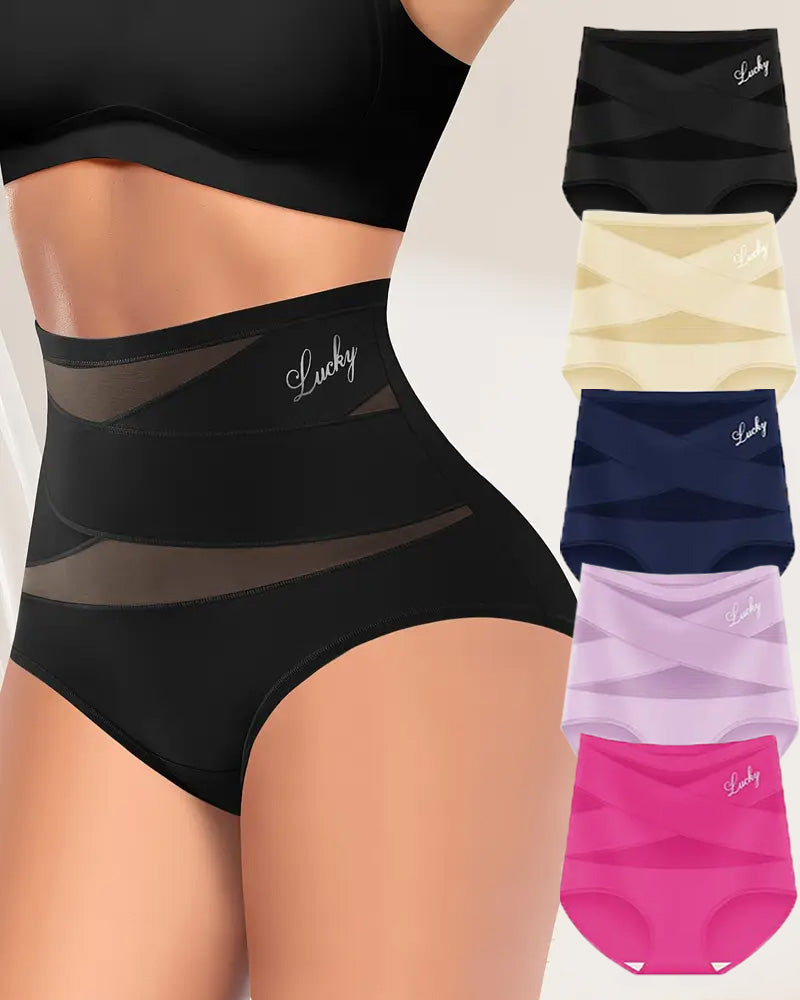 Pack de Calzones de Tiro Alto con Malla, Control Abdominal y Realce